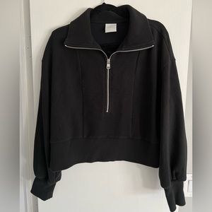 Varley vine ribbed cropped half zip